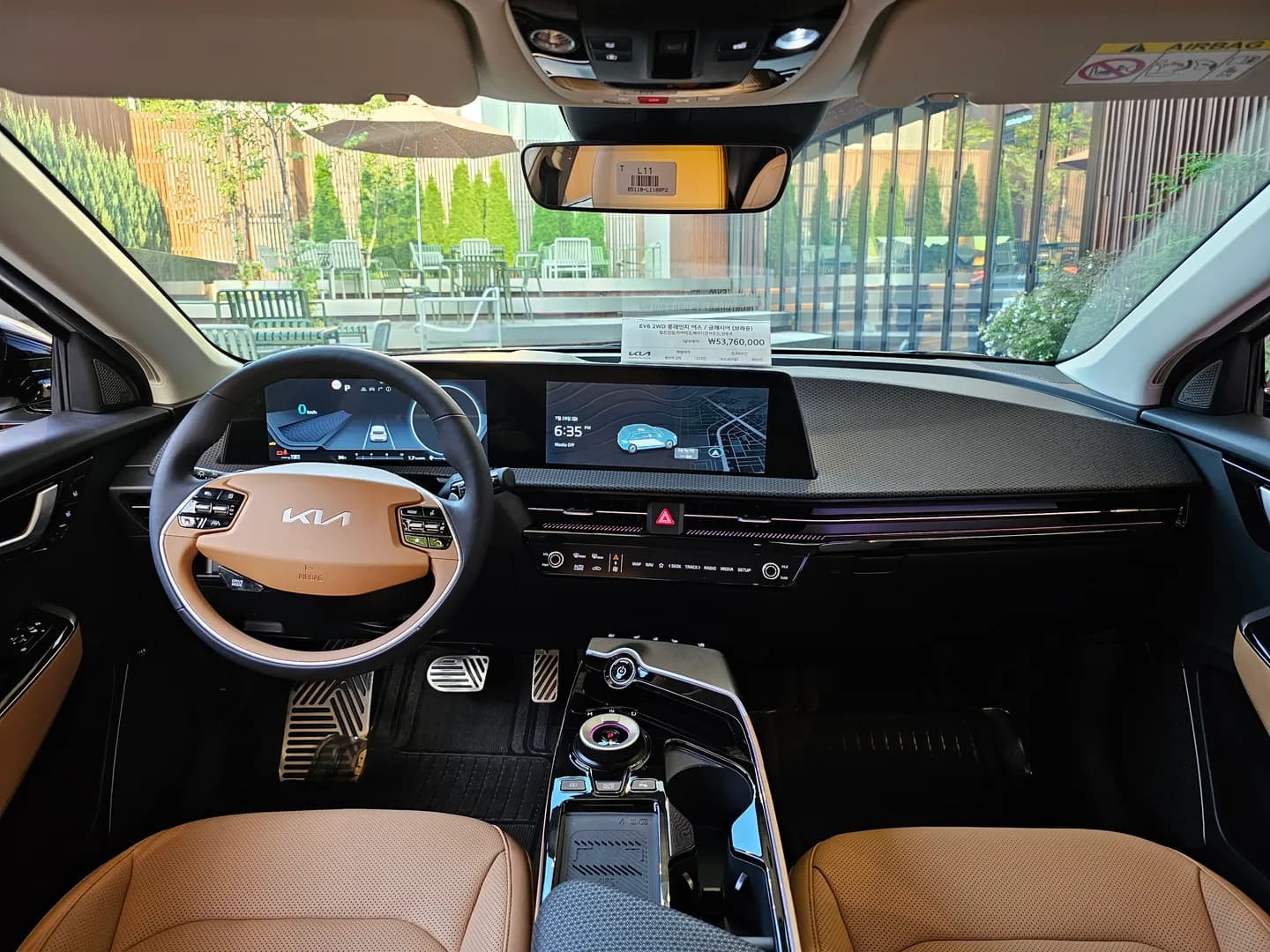 Kia EV6 dashboard and steering wheel