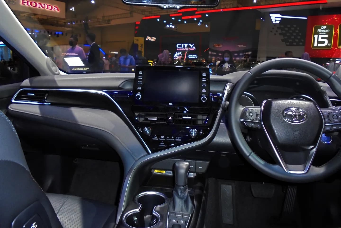 2021 Toyota Camry Hybrid dashboard and steering wheel