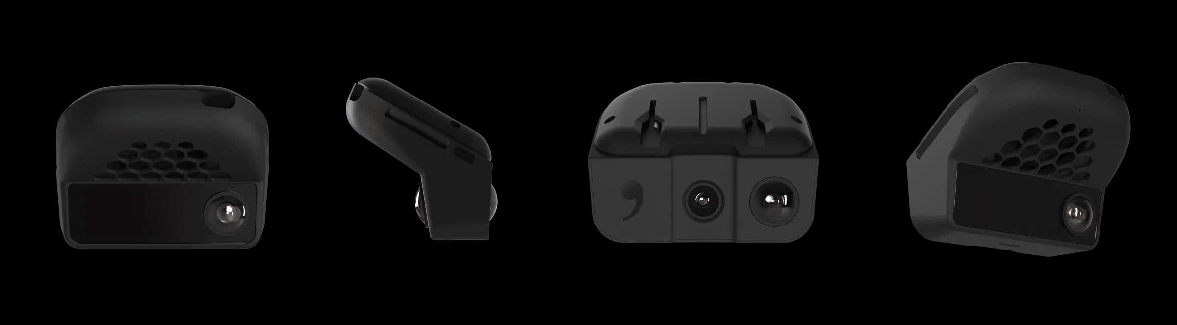 Front, side and rear views of the comma four device